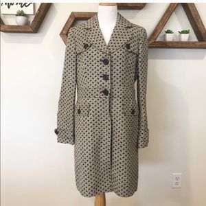Loft Long Basketweave Trench Coat Pea Coat